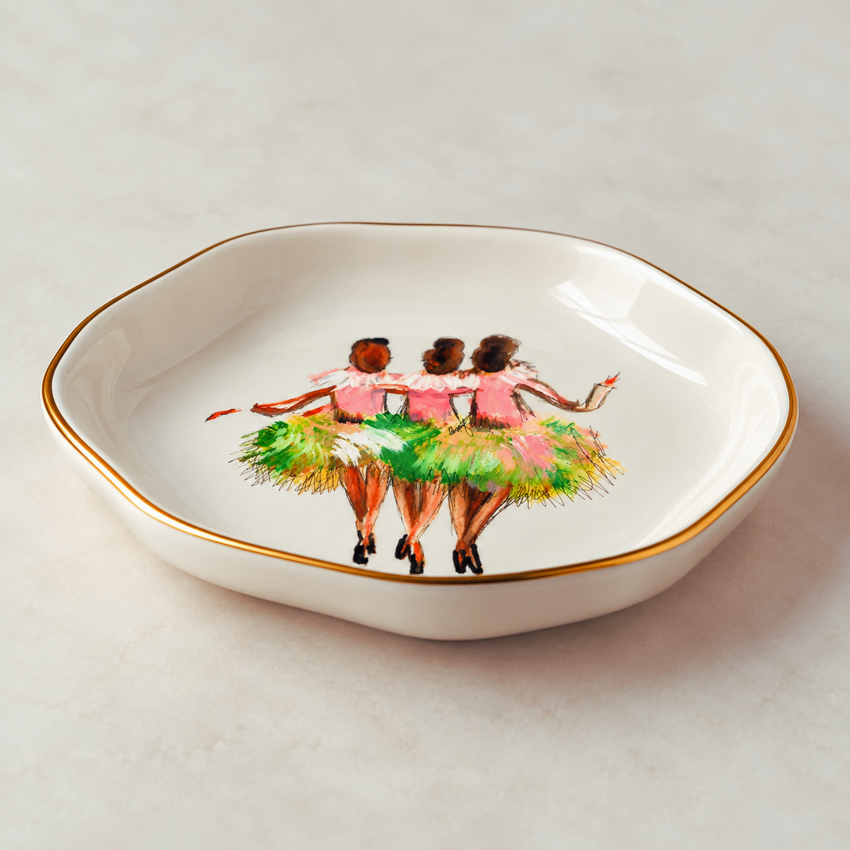 “Dancing Pearls” Ceramic Trinket Dish