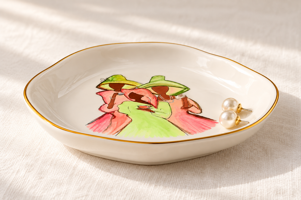 “Ivy Teacups” Trinket Dish