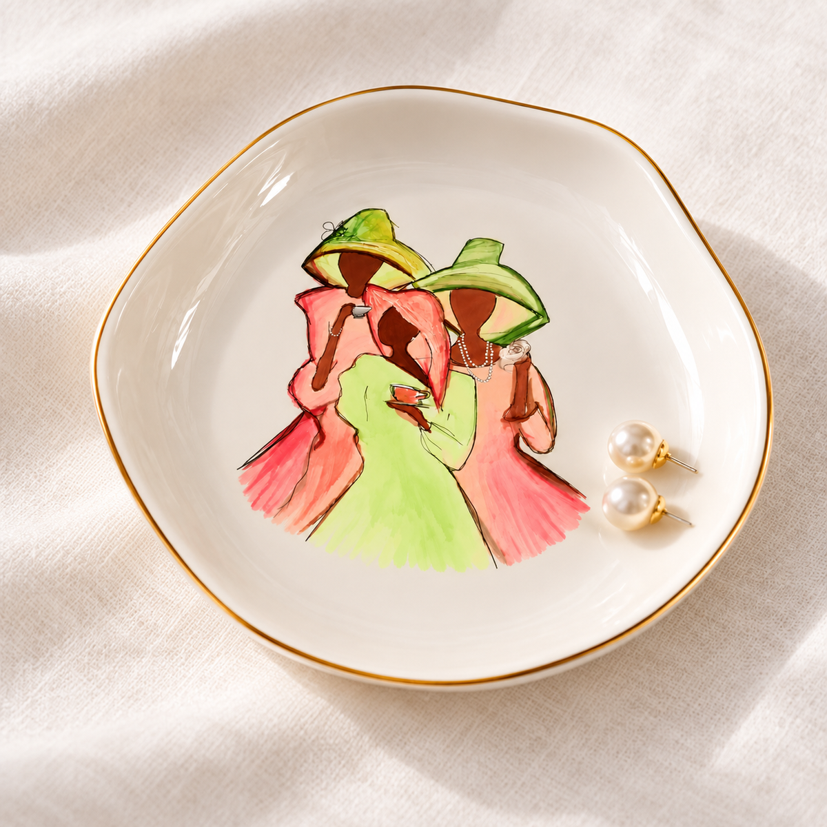 “Ivy Teacups” Trinket Dish