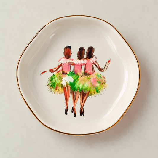 “Dancing Pearls” Ceramic Trinket Dish
